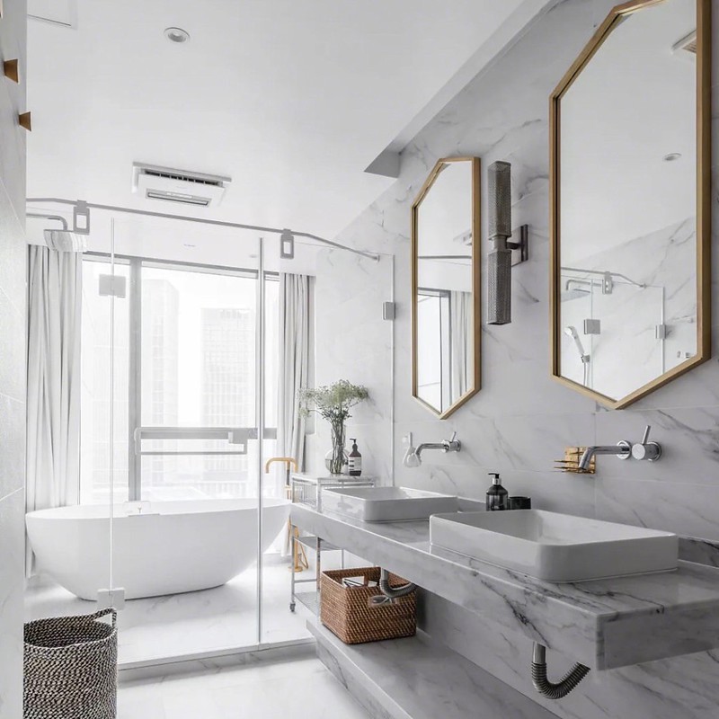 Contemporary bathroom fixtures  and trim