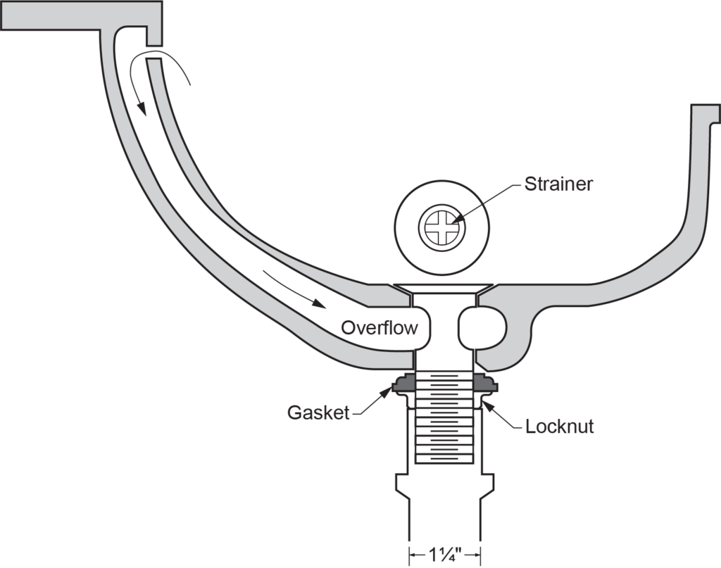 basin patent overflow PO fitting