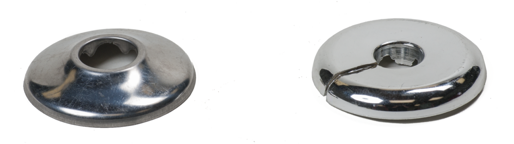 one piece and split escutheons