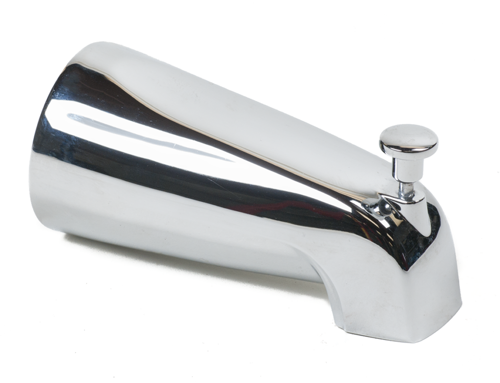 tub filler with diverter rod for showering